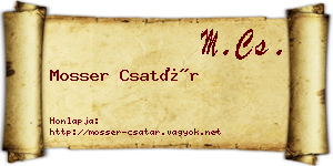 Mosser Csatár névjegykártya